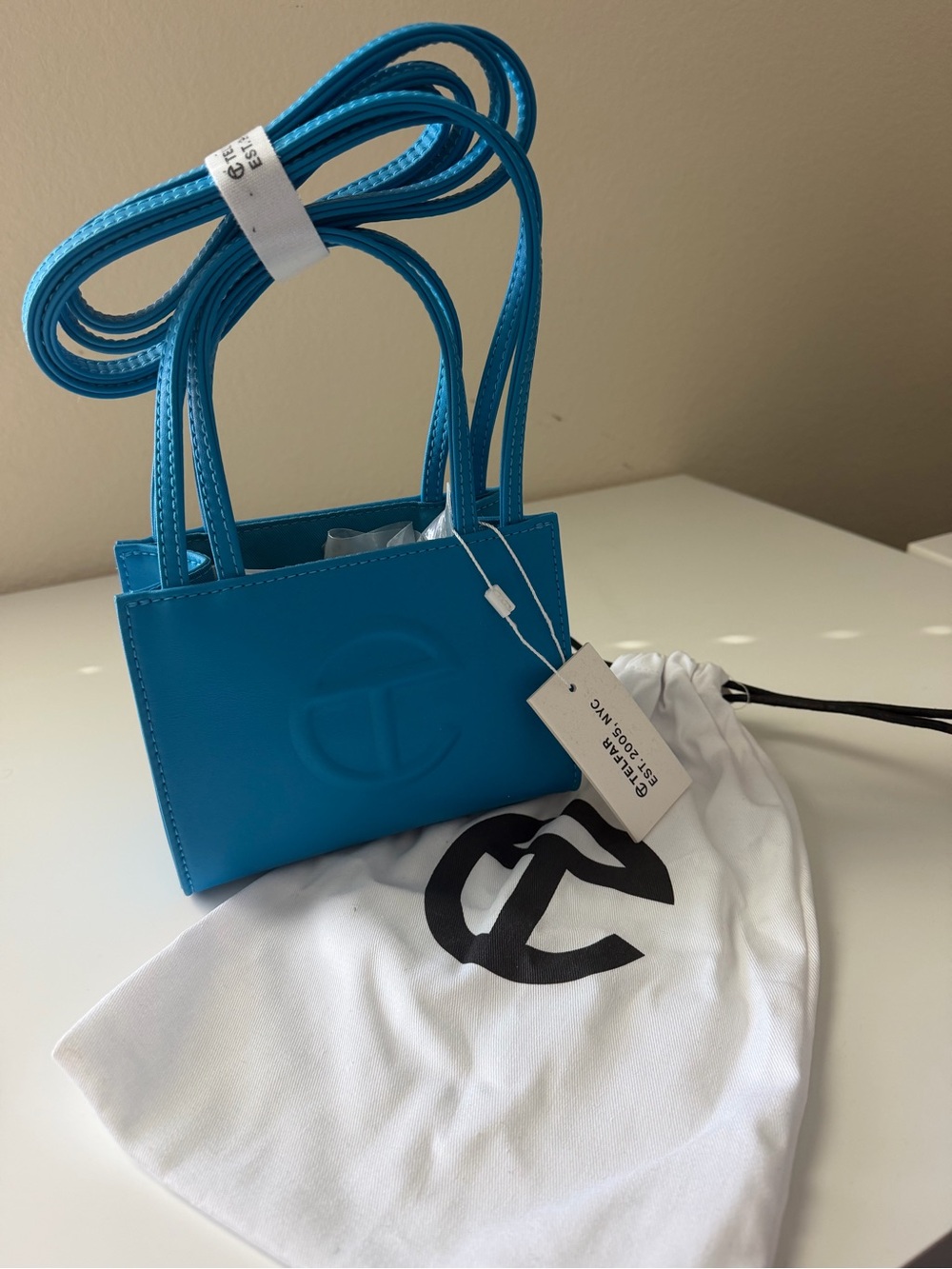 Telfar Small Jet Blue Mini Shopping Bag
